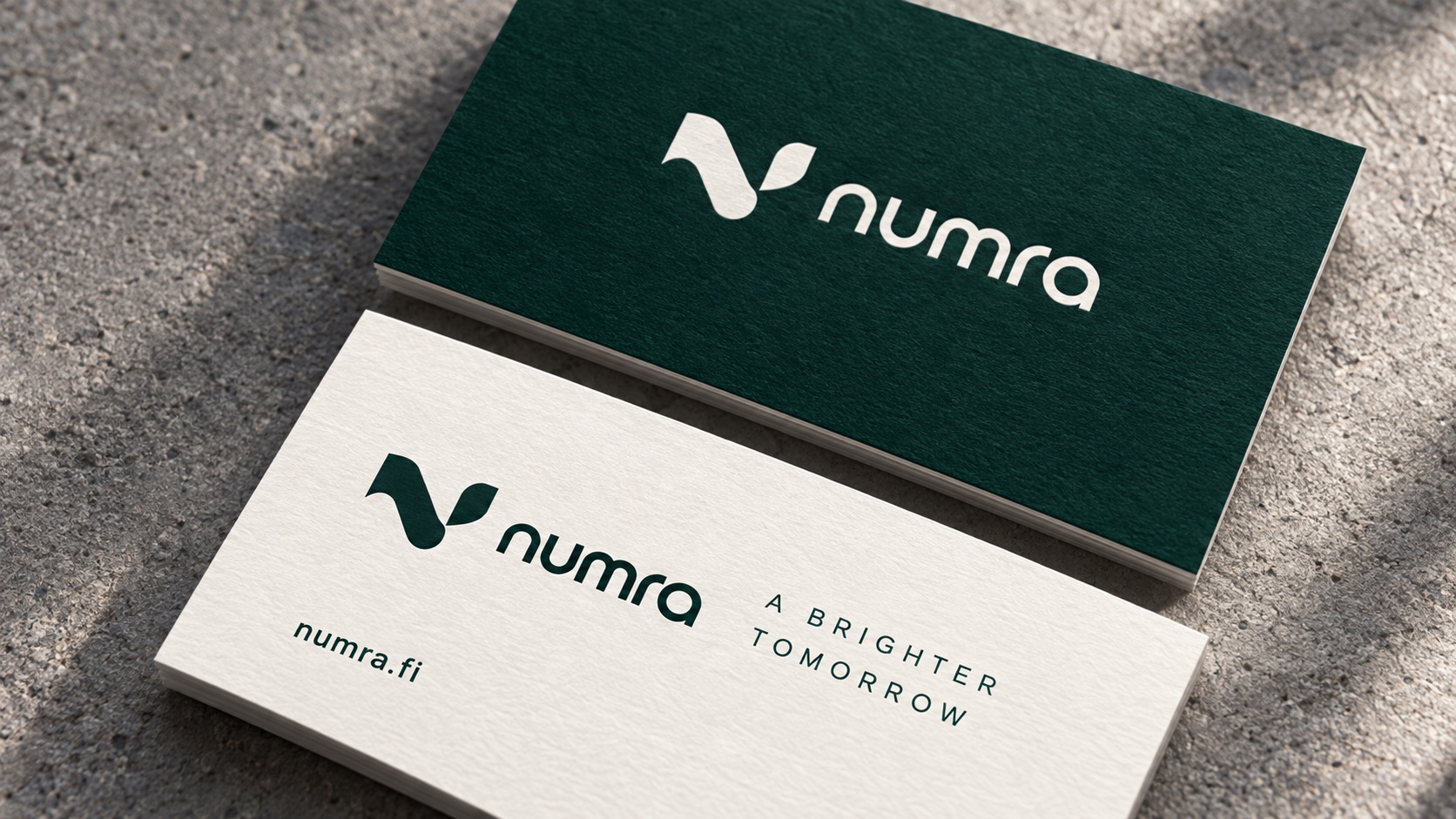 Numra brand cards with numra.fi